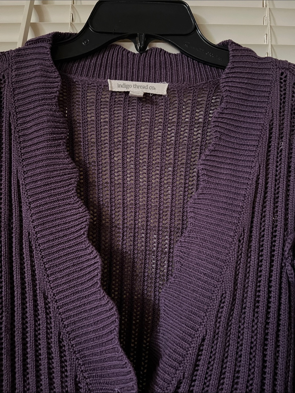 Indigo Thread Co. Purple Women's Button-Front Knit Cardigan Sweater - Picture 5 of 9